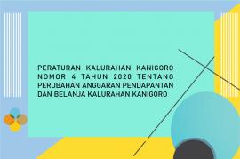 PERUBAHAN ANGGARAN PENDAPATAN DAN BELANJA KALURAHAN TAHUN ANGGARAN 2020 DESA KANIGORO